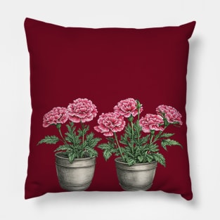 Carnation Flowers Pillow