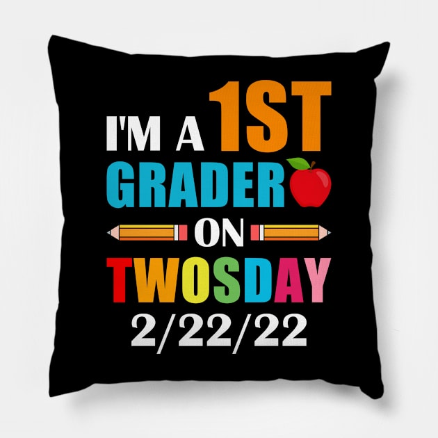 boys kids 1st Grader On Twosday 2 22 22 Pillow by loveshop