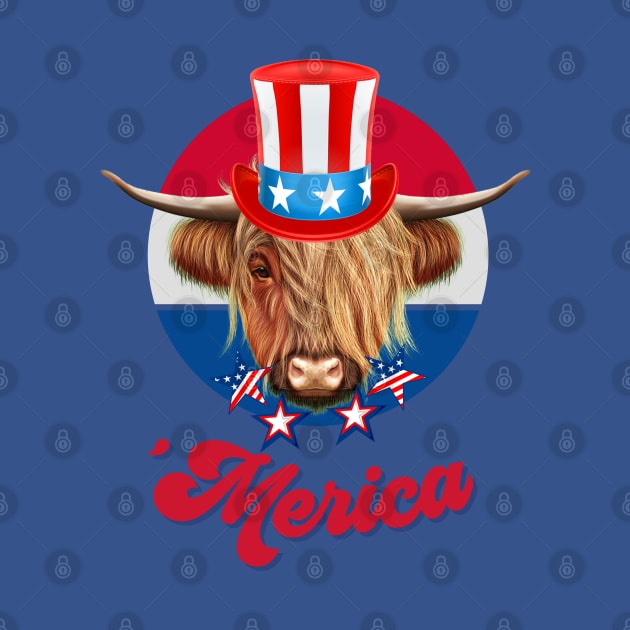 Highland Cow 'Merica by Erin Decker Creative