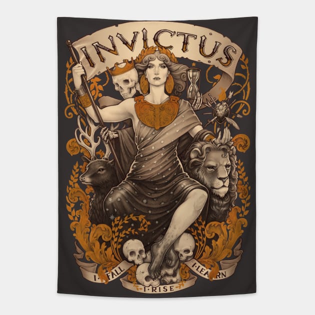 INVICTUS Tapestry by Medusa Dollmaker