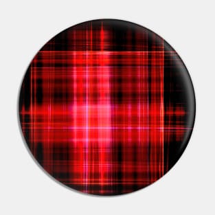 Glowing red neon plaid Pin