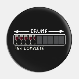 Drunk Wine Loading 45% Complete Pin