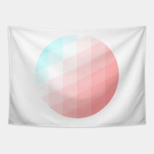 Light Pastel Cyan and Pink Sherbert Geometric Abstract Design Tapestry