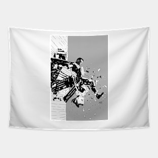 Super smash black and white Tapestry