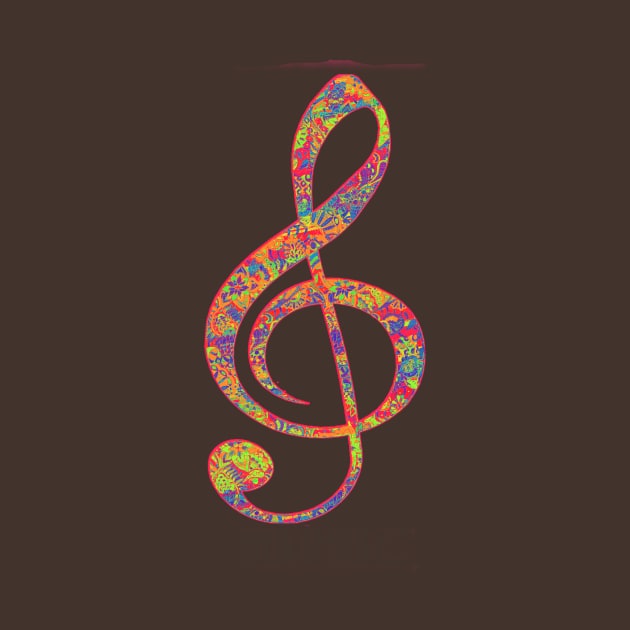 Psychedelic Music note 2 by indusdreaming