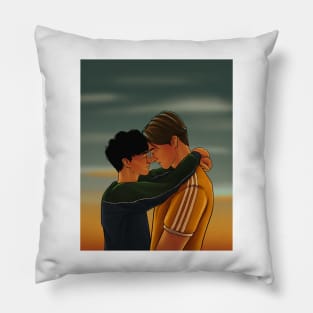 Nick and Charlie - Heartstopper - sunset Pillow