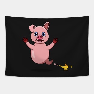 Cute Pig Ghost and Flying Tapestry