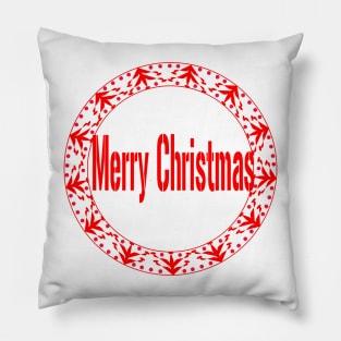 Merry and Bright Wreath Pillow