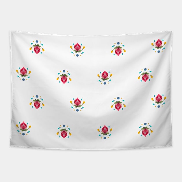 Light Open Simple Protea Bud Pattern Tapestry by maak and illy