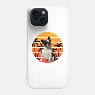 Tropical French Bulldog Palms Summer Retro Style Phone Case