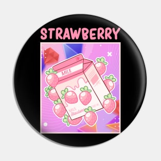 Japanese Strawberry Milk Kawaii Strawberries Milkshake Pin