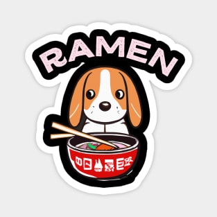 Ramen Lover Beagle Japan Dog Owner Retro Funny Dog Magnet