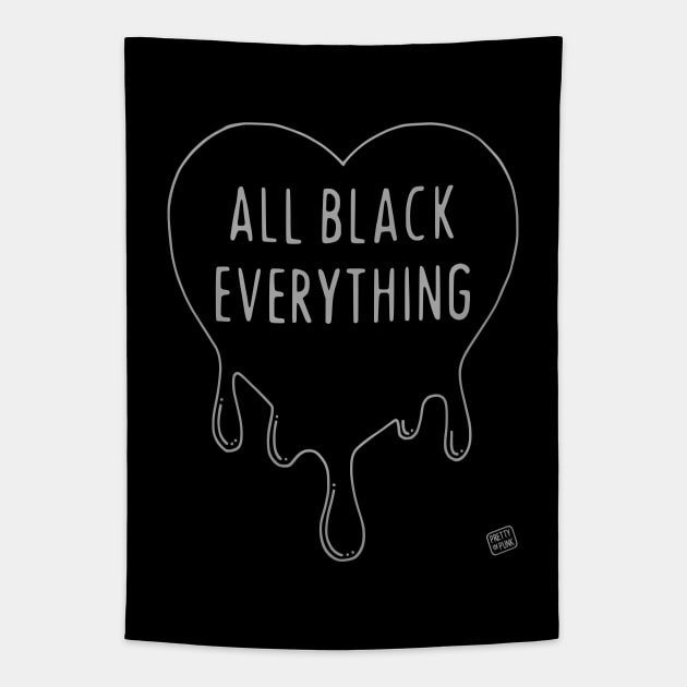 All Black Everything Dripping Heart Tapestry by prettyinpunk