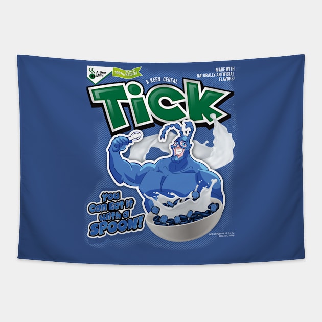 Tick Cereal Tapestry by Alema Art