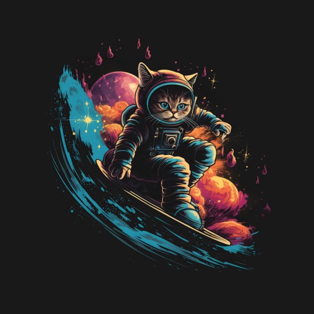 Cosmic Cat Surfer by NakedMonkey