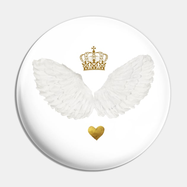 Angel wings with crown Pin by Once Upon a Find Couture 