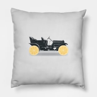 Oldtimer - Historic Car with lemon wheels Pillow