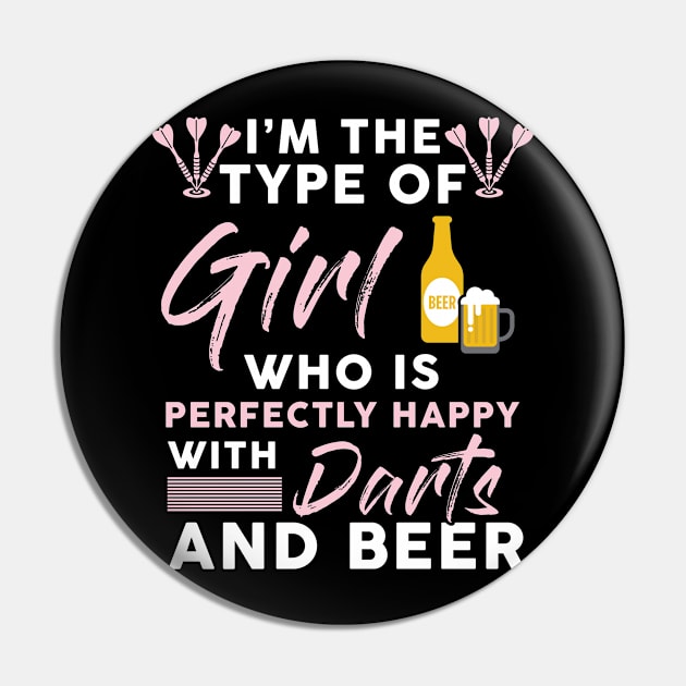 Darts And Beer Girl Pin by TeeShirt_Expressive