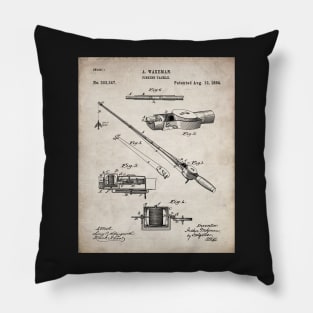 Fishing Rod Patent - Fishing Art - Antique Pillow