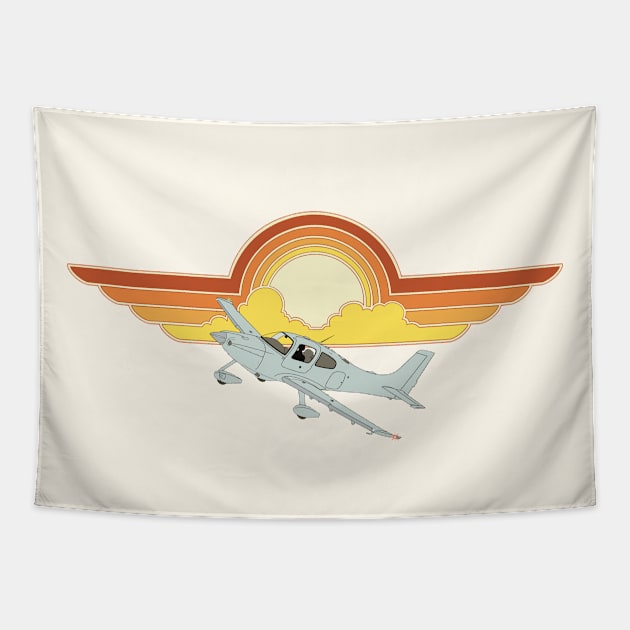 Cirrus SR22 Sunset Tapestry by Kassi Skye