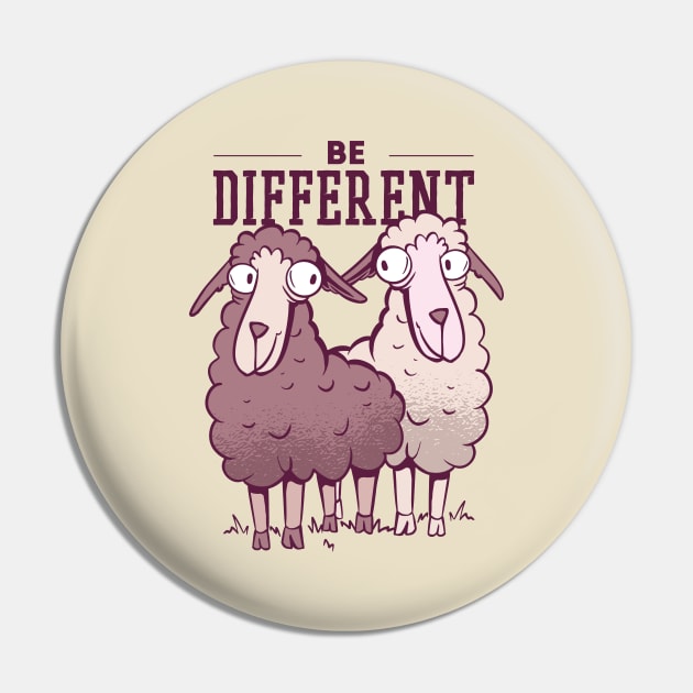 Be Different Sheep Pin by Safdesignx