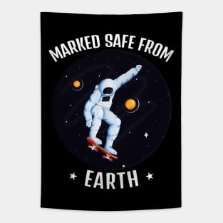 Funny Astronaut Marked Safe From Earth Tapestry