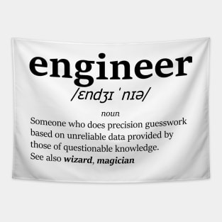The definition of engineer (Black) Tapestry