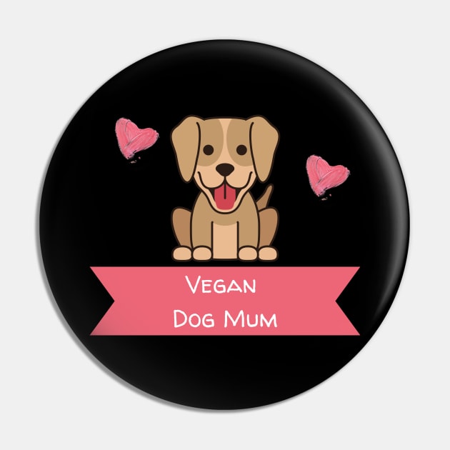 Vegan Dog Mum Pin by Bearded Vegan Clothing