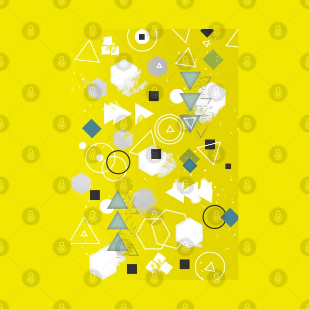 Yellow Geometric Shapes Pattern by OurSimpleArts