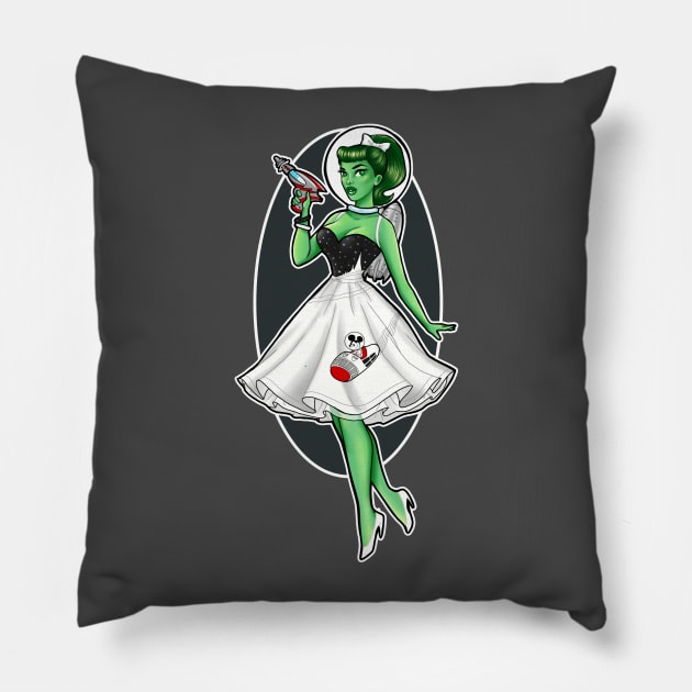 Space Girl Pinup Pillow by Becca Whitaker