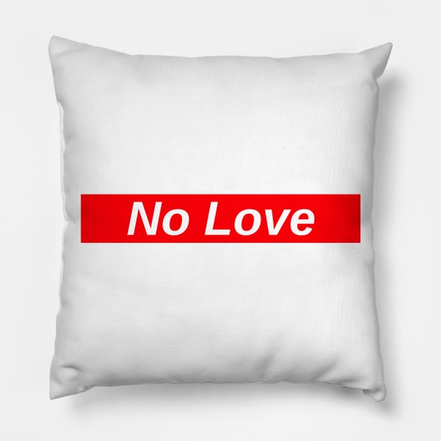 No Love // Red Box Logo Pillow by FlexxxApparel