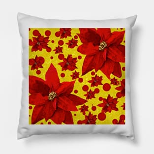 Poinsettia Red Pillow