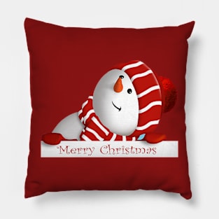 Snowman Spirit: Merry Christmas Pillow