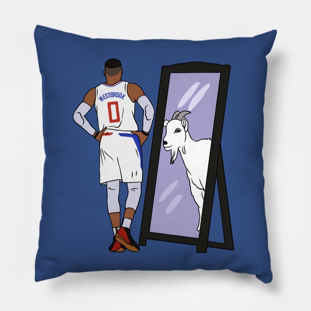 Russell Westbrook Mirror GOAT (Clippers) Pillow by rattraptees