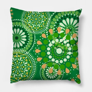 Hippie motif green Pillow