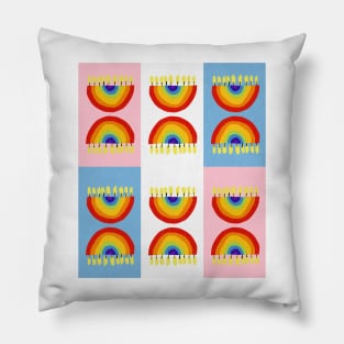 Rainbow Chanukiah Trans Grid Pillow