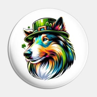 Collie Celebrates Saint Patrick's Day Boldly Pin