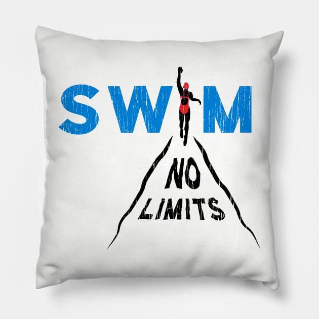 Womens Swimming No Limits Pillow by atomguy