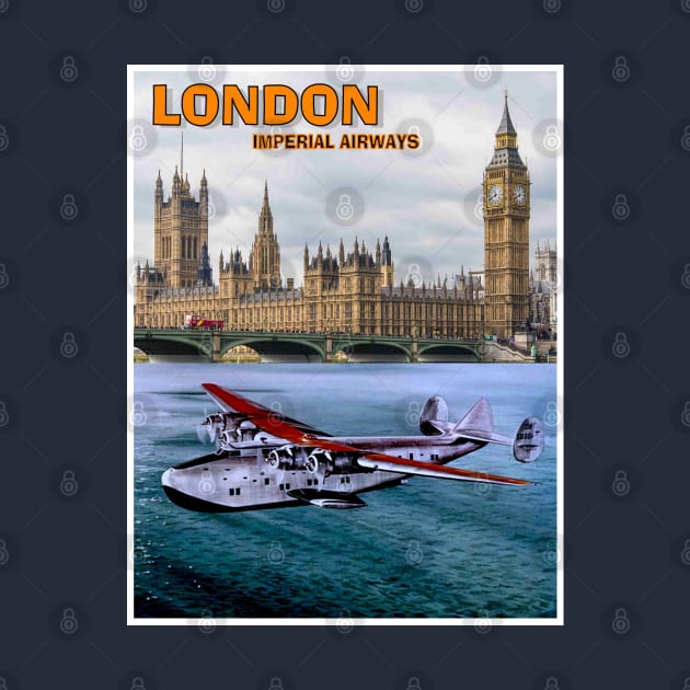 London England Imperial Airways Travel and Tourism Advertising Print by posterbobs