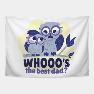 Best Dad Owl and Chick Tapestry