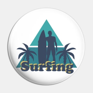 Surfing vintage calm urban style for beach life Pin