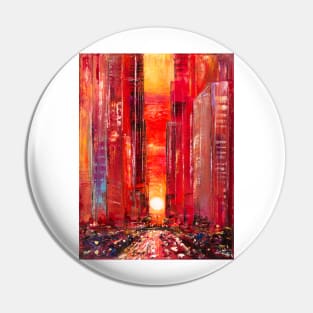 New York. Orange Sunset Pin