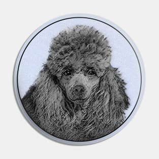 Poodle Miniature Toy Black Dog Art Pin