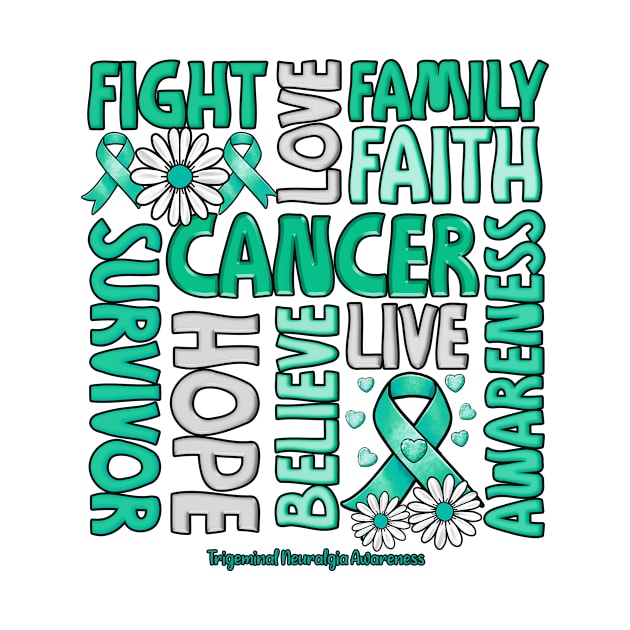 Trigeminal Neuralgia Awareness Awareness - Fight love survivor ribbon by JerryCompton5879