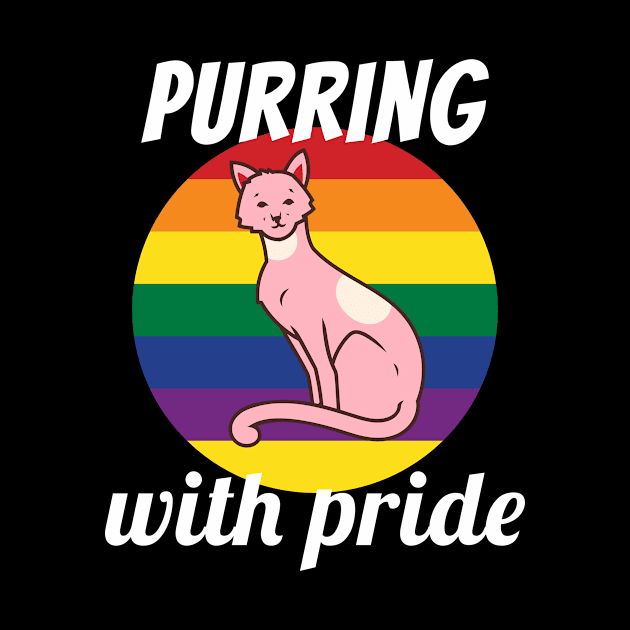 Purring With Gay Pride Cat Vintage Retro Sunset by shywolf