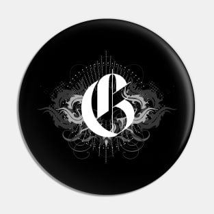 G Gothic Typography Pin