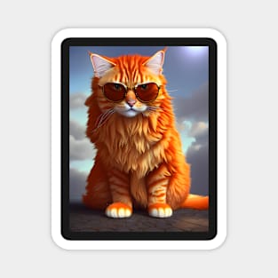 Orange Tabby Cat - Modern Digital Art Magnet
