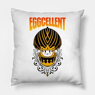 eggcellent egg king themed graphic design by ironpalette Pillow