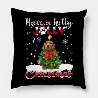 English Cocker Spaniel Have A Holly Jolly Christmas Pillow