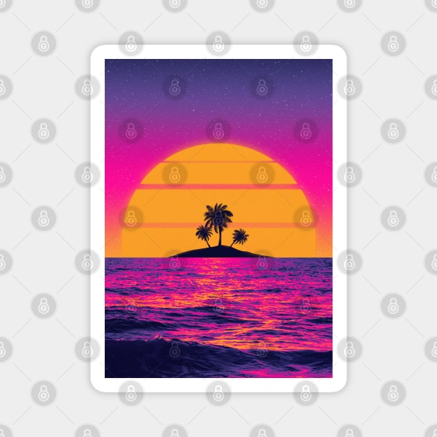 Sunset Beach Magnet by mrcatguys